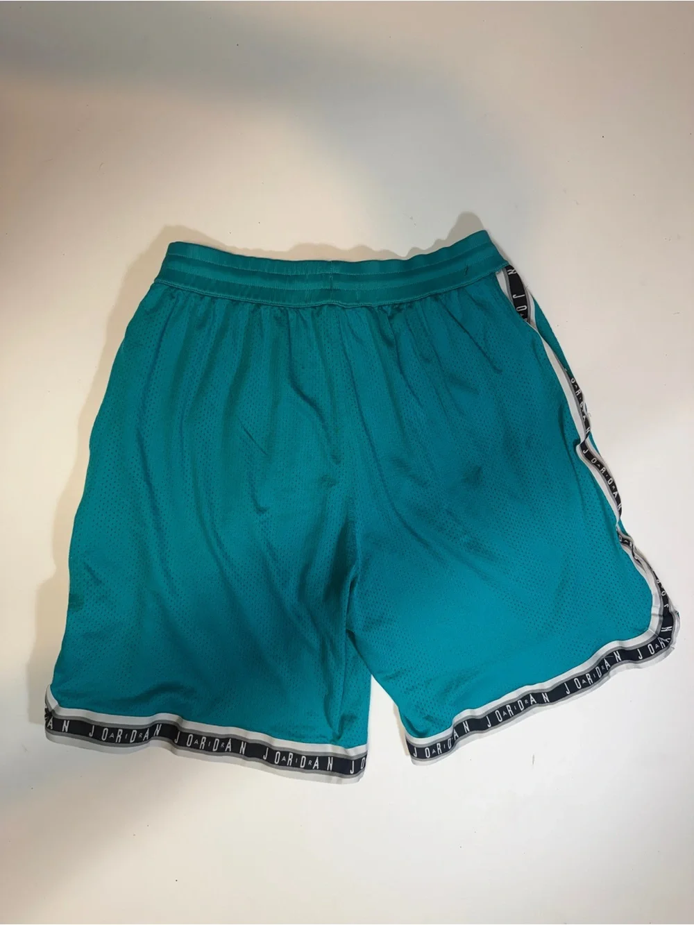 Jordan Teal Mesh Basketball Shorts with Black Trim